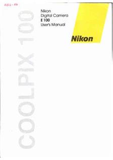 Nikon Coolpix 100 manual. Camera Instructions.